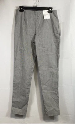 Pantalones de traje ajustados de rayón a rayas grises de Calvin Klein para mujer talla 8 Foto 1 de 4