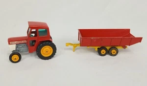 1970'S Matchbox MASSEY FERGUSON RED FARM TRACTOR & TRAILER super kings K 3 - Picture 1 of 18