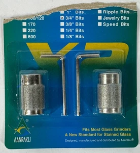 AANRAKU Twofers 3/4" Stained Glass Diamond Grinding Wheels 2 Pack NEW Art Supply - Picture 1 of 3