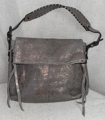 NUEVO Cartera Aimee Kestenberg Hobo Cartera Metálica Rosa Bronce Lona Foto 1 de 4