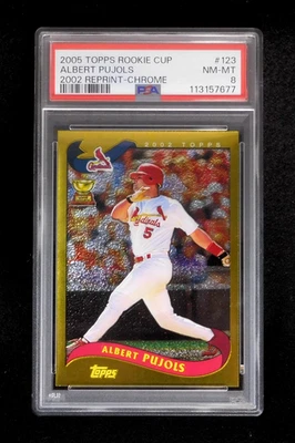 2005 Topps Rookie Cup Albert Pujols #123 '02 Reprint Chrome /25 Cardinals PSA 8 - Image 1 of 4