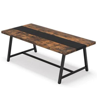 Cassey 70.9 in. Rectangle Conference Table 6 ft. Meeting Table Rustic Brown With - Image 1 of 4