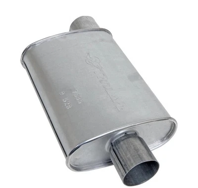 (OGC) Hi-Flow Hush Super Turbo II Muffler 3" Inlet/3" Outlet Mild Steel - Image 1 of 4