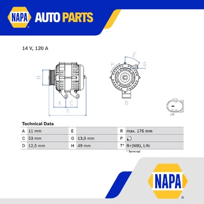 Alternador compatible con FORD FOCUS Mk3, Mk3 Ti 1.6 10 a 20 Bosch AV6N10300HA Calidad Foto 1 de 4