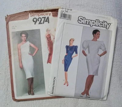 Set Of 2 Simplicity UNCUT Sewing Patterns 9274 & 8485 Misses Size 14 Dresses - Image 1 of 4