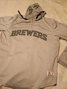 Milwaukee Brewer Hoodie Medium Lightweight Polyester Long Sleeve Pullover - Picture 1 of 8