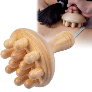 Anti Cellulite Wooden Mushroom Massager Wood Therapy Massage Tool Home Use - Picture 1 of 9