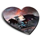 1x Heart Fridge MDF Magnet Awesome Blue Dragon Middle-Earth Fantasy #52626