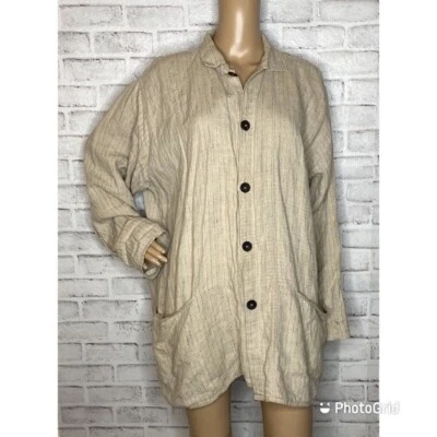 Flax linen oversized lightweight jacket m medium  - Image 1 of 4