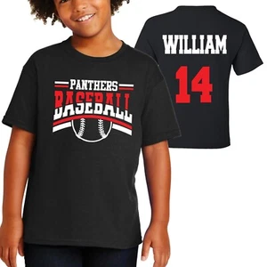 Custom Personalized Baseball Team Cotton Youth Gildan Sports T-Shirt Game Day - Picture 1 of 4