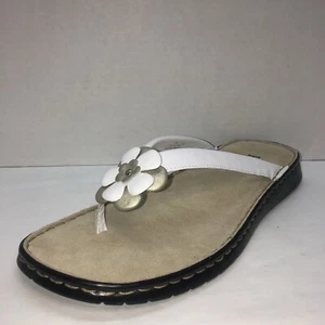 Bass Damen-Riemensandalen Flip-Flop weiß Leder Größe 11 - Bild 1 von 8