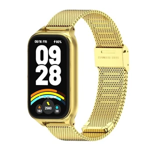Do Xiaomi Smart Band 9 Active / Redmi Band 3 mediolanese bransoletka ze stali nierdzewnej złota - Zdjęcie 1 z 4