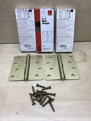 3 Pair Hager 2pk Brass NRP RC 1741 4x4" Door Hinges US4 Dull Brass - Image 1 of 3