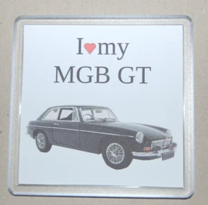 Chrom Stoßstange British Racing Green MGB GT - Getränkematte - Untersetzer - Retro Autos - Bild 1 von 5