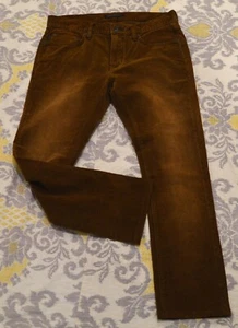 LN! John Varvatos Marrón Cordones Desgastados Pana Elástico Pantalones Vaqueros Hombre 31 - Imagen 1 de 2