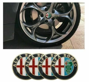 4 Coprimozzo Adesivi ALFA ROMEO Giulietta 159 Brera 58mm Cerchi in Lega Borchie - Imagen 1 de 1