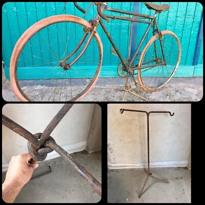 PORTE VELO ANCIEN GARAGE FER FORGE 1920 EROICA BICI NO CYCLES PEUGEOT - Photo 1/4