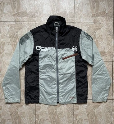 Chaqueta Hype Retro Vintage Años 90 G Star Raw 500 Logo Denim Velocidad Carreras Cremallera Nylon Foto 1 de 4