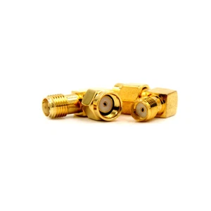 2x Adapter 90° RP.SMA male jack to SMA female jack connector right angle M/F .GJ - Zdjęcie 1 z 6
