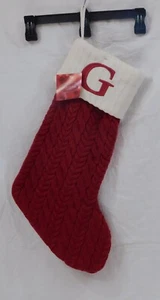 NWT - St. Nicholas Square 21" Cable Knit Monogram Stocking - "G" * - Picture 1 of 2