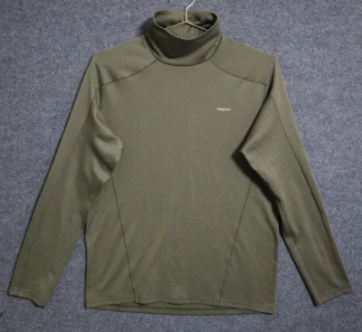 Camisa Patagonia Hombres Grande Verde Capilene 3 Peso Medio Cuello Alto LS Senderismo Usada en Excelente Condición Foto 1 de 4