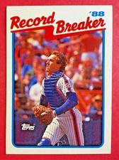 1989 Topps 'Record Breaker' Gary Carter #3 Baseball Card Montreal Expos (HOF)