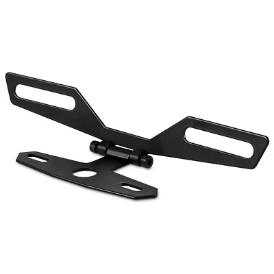Folding Motorcycle License Plate Holder Rear Tail Light Bracket Mount Adjustable - Image 1 of 4