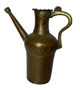 Jarra de agua de latón hecha a mano primitiva impresionante pieza antigua H 12 pulgadas - Imagen 1 de 11