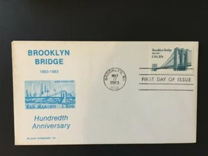 BROOKLYN BRIDGE 100th Anniversary, 1983, scarce JA Cachet, First Day of Issue - Picture 1 of 1