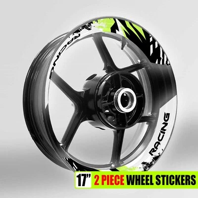 Pegatinas de rueda de llanta S05W verde claro 2 piezas para Ninja ZX6R 16 17 18 19 20 21 22 Foto 1 de 4