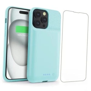15W Fast Charging Battery Case for iPhone 15 Pro(6.1 inch),7500mAh Slim Green - Picture 1 of 8