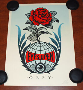 Shepard Fairey Eyes Open Serigraph Print Poster S/# 625 Peace Obey Giant Art