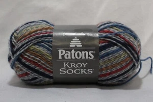 Patons Kroy Socks yarnspiration color Blue Striped rag - Picture 1 of 3