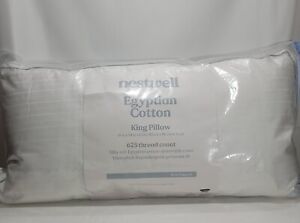 Nestwell Egyptian Cotton 625-Thread Count Firm Support King Bed Pillow NEW!