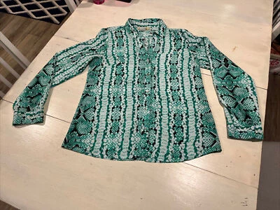 DAVINA 纽扣长袖动物印花衬衫,尺寸 M — 第 1/4 张图片