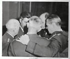 Military Men Gathered in a Huddle - American Generals huddle f - 1953 Old Photo