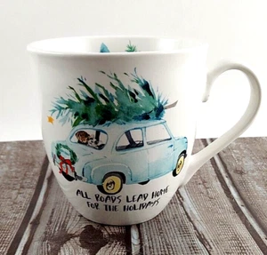 XL Prima Design Christmas Coffee Mug ~All Roads Lead Home for the Holidays~18 Oz - Picture 1 of 11