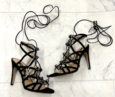 New $1,589 Sergio Rossi  Strappy Lace Up Heel Sandal Size: 36 (US 6) - Image 1 of 4
