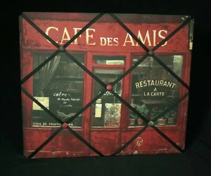 Fabric Café Des Amis Wall Mounted Memo Board Bulletin Board - Picture 1 of 4