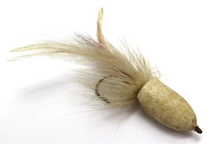 Unknown Cork with Feather/Hair White Bug Vintage Flyrod/Spinning Fishing Lure - Picture 1 of 11