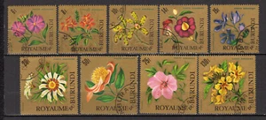 Burundi 1966 poste aérienne fleurs 9 timbres oblitérés /TE3567 - Picture 1 of 1