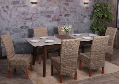 Lot de 6 chaises en osier chaise de salle à manger chaise M44, rotin cubu sans coussin d'assise - Photo 1/4