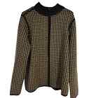 Vintage Pendleton Brown Merino Wool Full Zip Check Print Sweater Coat Sz Xl Tall