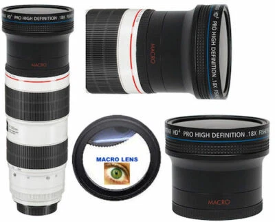 HD4 x18 WIDE FISHEYE LENS + MACRO LENS FOR Canon EF 70-200mm f/2.8L IS III USM  - Image 1 of 4