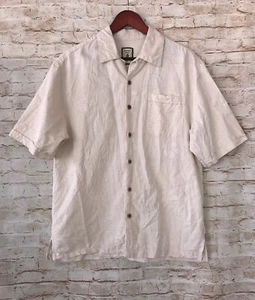 Jamaica Jaxx Pineapple & Floral Button Up Silk Hawaiian Shirt - Cream- Medium - Picture 1 of 4