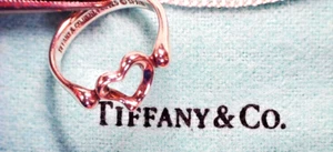 { TIFFANY ELSA PERETTI STERLING SILVER OPEN HEART RING SIZE 5.5 W/ Pouch - Picture 1 of 5