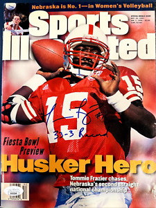 Tommie Frazier Signed Sports Illustrated 1995 No Label Nebraska Autograph JSA