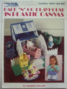 Pack 'n' Go playhouse plastic canvas pattern sock dolly crib seesaw chair house - Picture 1 of 2