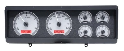 Dakota Digital 78-88 Oldsmobile Cutlass Analog Gauges Silver Red VHX-78O-CUT-S-R - Image 1 of 4