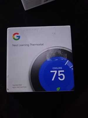 Nest 3rd Generation Programmable Thermostat T3008US - Stainless Steel Pro Editio - Image 1 of 4